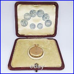 Antique 18kt Gold Savonnette Pocket Watch With Diamonds has a Case 1036