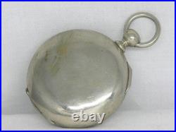 Antique 18s Fahy's Nickel Silver Key Wind Pocket Watch Silverore Pair Case