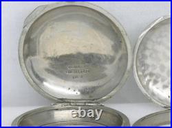 Antique 18s Fahy's Nickel Silver Key Wind Pocket Watch Silverore Pair Case