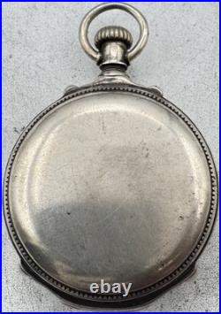 Antique 18s Unbranded Box Hinge Open Face Pocket Watch Case for Key Coin Silver