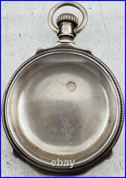 Antique 18s Unbranded Box Hinge Open Face Pocket Watch Case for Key Coin Silver