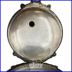 Antique 18s Unbranded Box Hinge Open Face Pocket Watch Case for Key Coin Silver