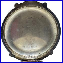 Antique 18s Unbranded Box Hinge Open Face Pocket Watch Case for Key Coin Silver