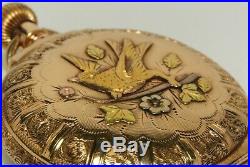 Antique 1904 Elgin 14k Solid Gold Multicolor Full Hunter Case Pocket Watch