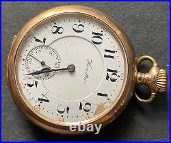 Antique 1904 Hamilton Grade 974 Pocket Watch Parts Good Balance Gf Case 16s 17j