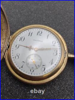 Antique 1908 Waltham Export Grade Pocket Watch 14s 7j Hunting Case