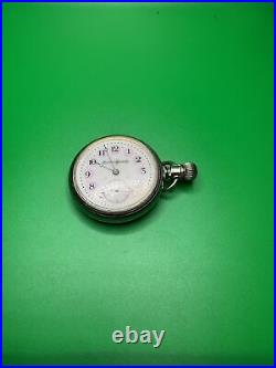 Antique 1909 Hampden Ladies Pocket Watch Dueber Case With Art Nouveau Engraving