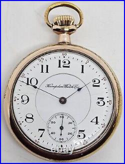 Antique 1912 HAMPDEN 15J Gents'Exhibition Back' Saleman's Sample Pocket Watch