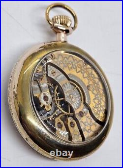 Antique 1912 HAMPDEN 15J Gents'Exhibition Back' Saleman's Sample Pocket Watch