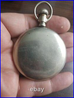 Antique 1916 Hampden 49mm 17jewel Openface Pocket Watch Nickel Elgin Watch Case