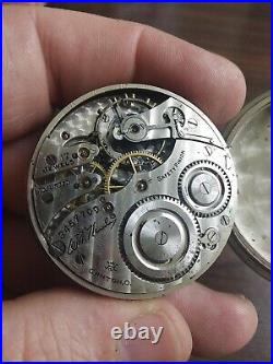 Antique 1916 Hampden 49mm 17jewel Openface Pocket Watch Nickel Elgin Watch Case