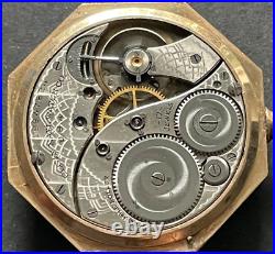 Antique 1917 Elgin Grade 345 Pocket Watch Gold Filled Octagon Case 12s 17j USA