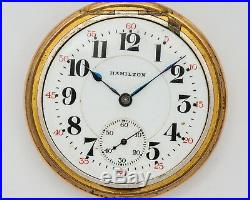 Antique 1919 Hamilton 16s 23j Adj. 950 Pocket Watch with NICE Case for Restoration