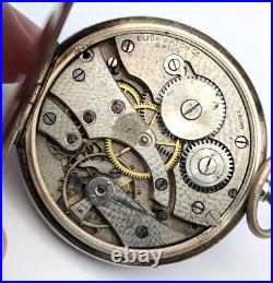 Antique 1920s ELIDA 900 SILVER Case 40mm Mechanical Open Face Pocket Watch TICKS