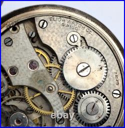 Antique 1920s ELIDA 900 SILVER Case 40mm Mechanical Open Face Pocket Watch TICKS