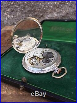 Antique 1923 Omega Pocket Watch. 900 Silver Case + Original Box 49 mm