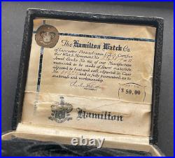 Antique 1932 Hamilton Grade 912 12s Pocket Watch Running GF Case & Original Box