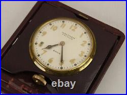 Antique 1939 Waltham Premier 8 Days Oversized Pocket Watch NCR CPC Case Leather