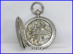 Antique 57mm Huguenin 1/4 Jump Seconds Pocketwatch, Original Case, Running