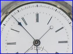 Antique 57mm Huguenin 1/4 Jump Seconds Pocketwatch, Original Case, Running