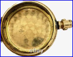 Antique 6S Dueber Mountain Town Motif Hunter Pocket Watch Case Gold Filled USA