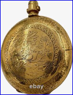 Antique 6S Dueber Mountain Town Motif Hunter Pocket Watch Case Gold Filled USA