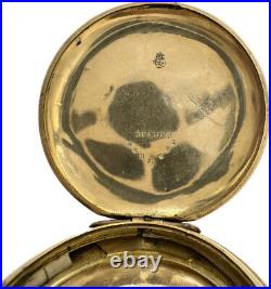 Antique 6S Dueber Mountain Town Motif Hunter Pocket Watch Case Gold Filled USA