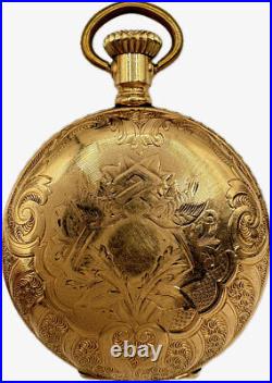 Antique 6 Size Illinois Hunter Pocket Watch Case 14k Gold Filled Fancy USA