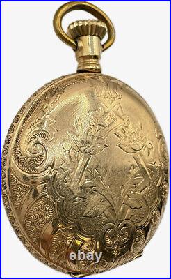 Antique 6 Size Illinois Hunter Pocket Watch Case 14k Gold Filled Fancy USA