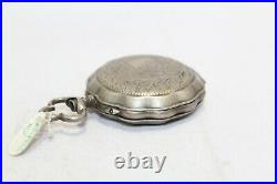 Antique. 800 Silver European Ladies Pocket Watch Engraved Only Case C647