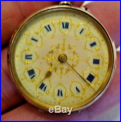 Antique 9ct gold cased Swiss made fob watch