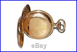 Antique ANCRE Spiral Breguet Chaton Pocket Watch set 18K Yellow Gold Case (Val)