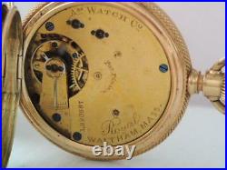 Antique A. M. Waltham Solid 14k Tri Gold Hunter Case Pocket Watch Ornate