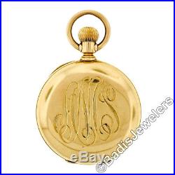 Antique Agassiz Pocket Watch in Solid 18k Gold Diamond Sapphire Ruby Hunter Case