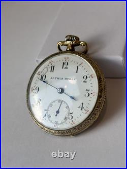 Antique Altrue Buren 15J Swiss Made Pocket Watch In Exceptional Case, 1920-30s