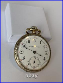 Antique Altrue Buren 15J Swiss Made Pocket Watch In Exceptional Case, 1920-30s