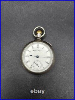 Antique Americam Waltham Watch Co. Coin Silver Open Pocket Watch 1881 Running