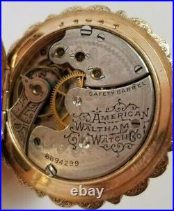 Antique American Waltham Pocket Watch Keystone Hunter Case Scalloped Edges