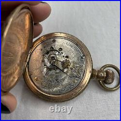 Antique American Waltham Watch Co. Royal Pocket Watch Gold Filled Embossed Case