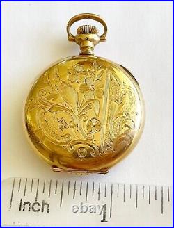 Antique Art Nouveau Gold Filled Hunting Case Watch Case Only, 0 Size