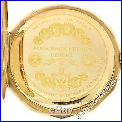 Antique Audemars Freres Etched 15s Pocket Watch Slim Solid 14K Gold Hunter Case