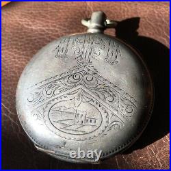 Antique BAYSTATE IMPERIAL COIN SILVER POCKET WATCH CASE 3oz Engraved