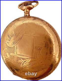 Antique B&B Royal Hunter Pocket Watch Case 16 Size Gold Filled w GuillocheFinish