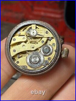 Antique Button Hole Watch Lapel Steel Case