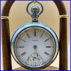 Antique Ca. 1900s Waltham 15 Jewel Deer Engraved Silverode Case Pocket Watch