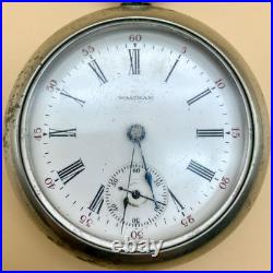 Antique Ca. 1900s Waltham 15 Jewel Deer Engraved Silverode Case Pocket Watch