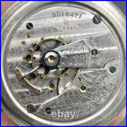 Antique Ca. 1900s Waltham 15 Jewel Deer Engraved Silverode Case Pocket Watch