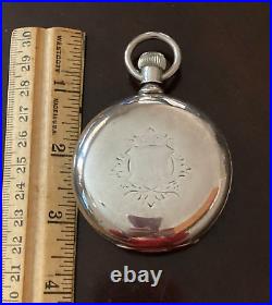 Antique Coin Silver Pocket Watch Rockford Watch Co Hunter Case circa 1878
