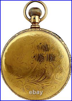 Antique Columbia Hunter Pocket Watch Case for 16Size Gold Filled w Beaded &Fancy