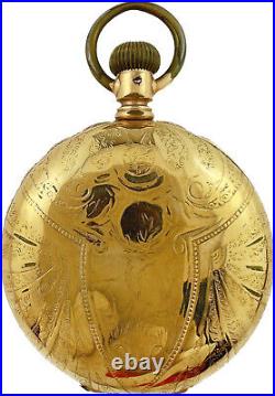 Antique Columbia Hunter Pocket Watch Case for 18 Size Gold Filled Scalloped